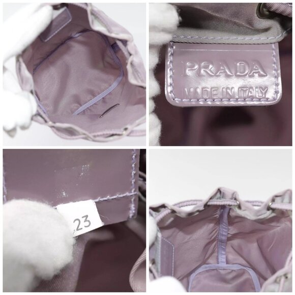 PRADA Pouch Nylon Purple Silver Auth 90239 - Picture 15 of 16